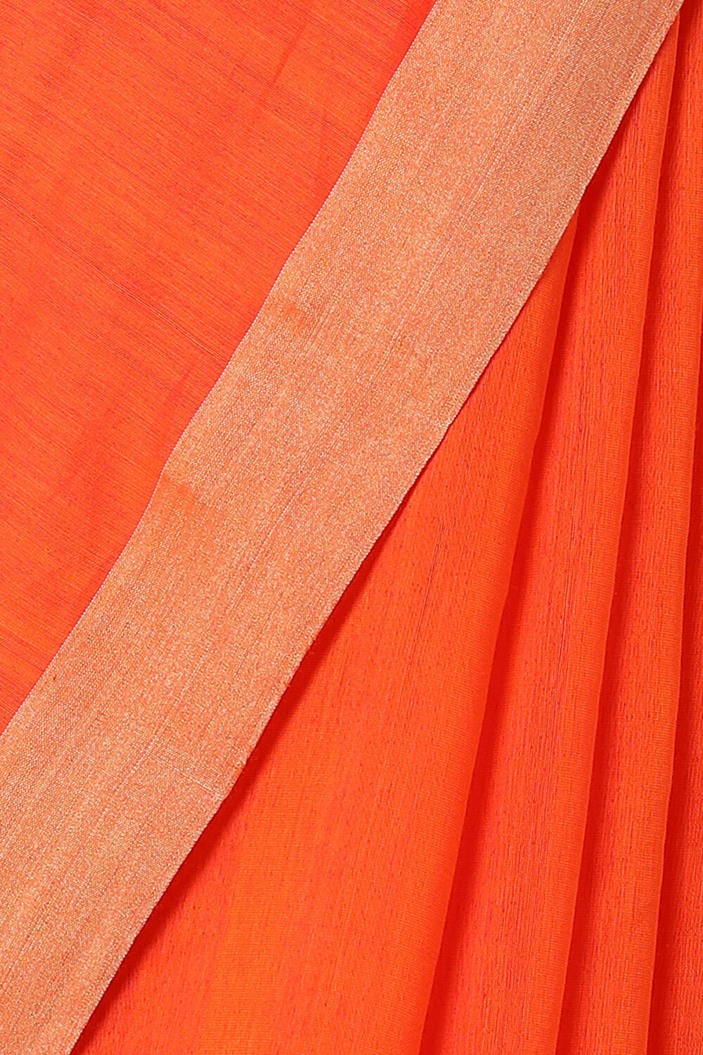 Orange Pure Silk Cotton Bengal Saree image number null