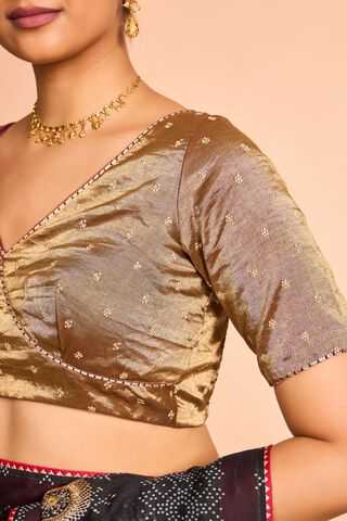 Gold Cotton Embroidered Blouse thumbnail image number null