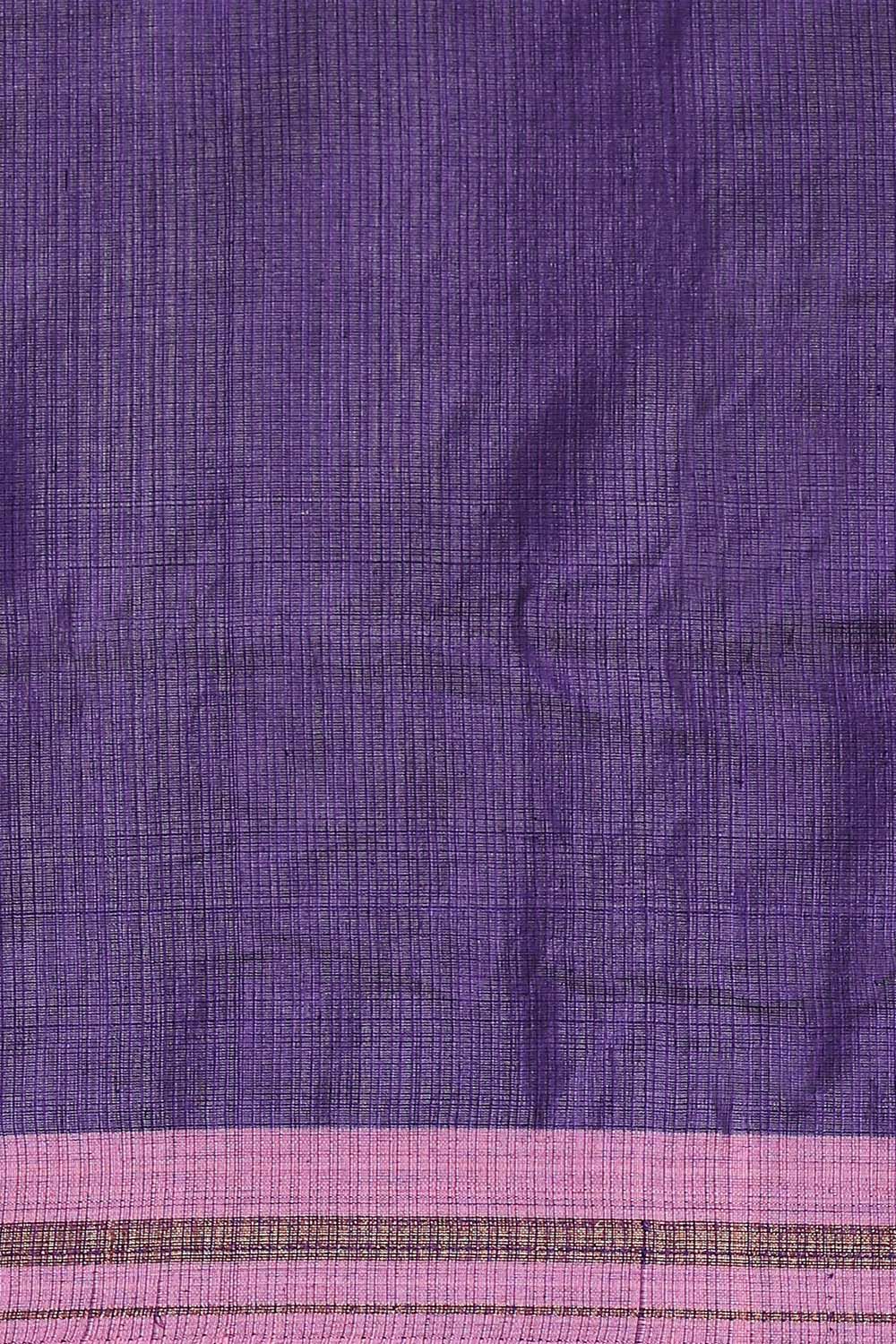 Violet Pure Silk Cotton Bengal Saree image number null