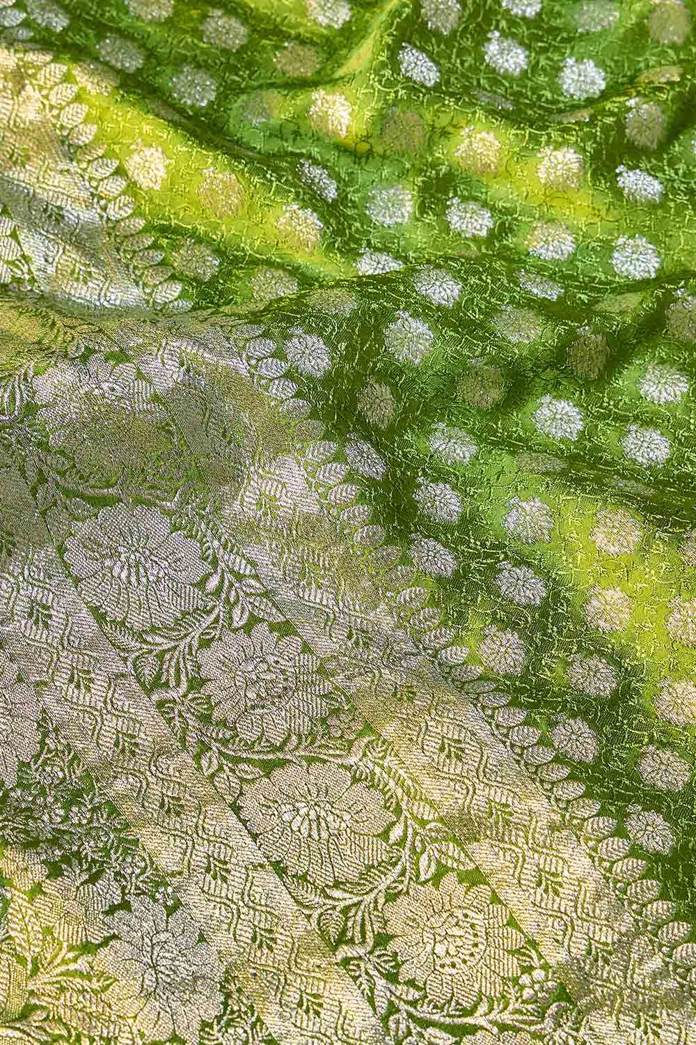 Green Woven Viscose Saree image number null