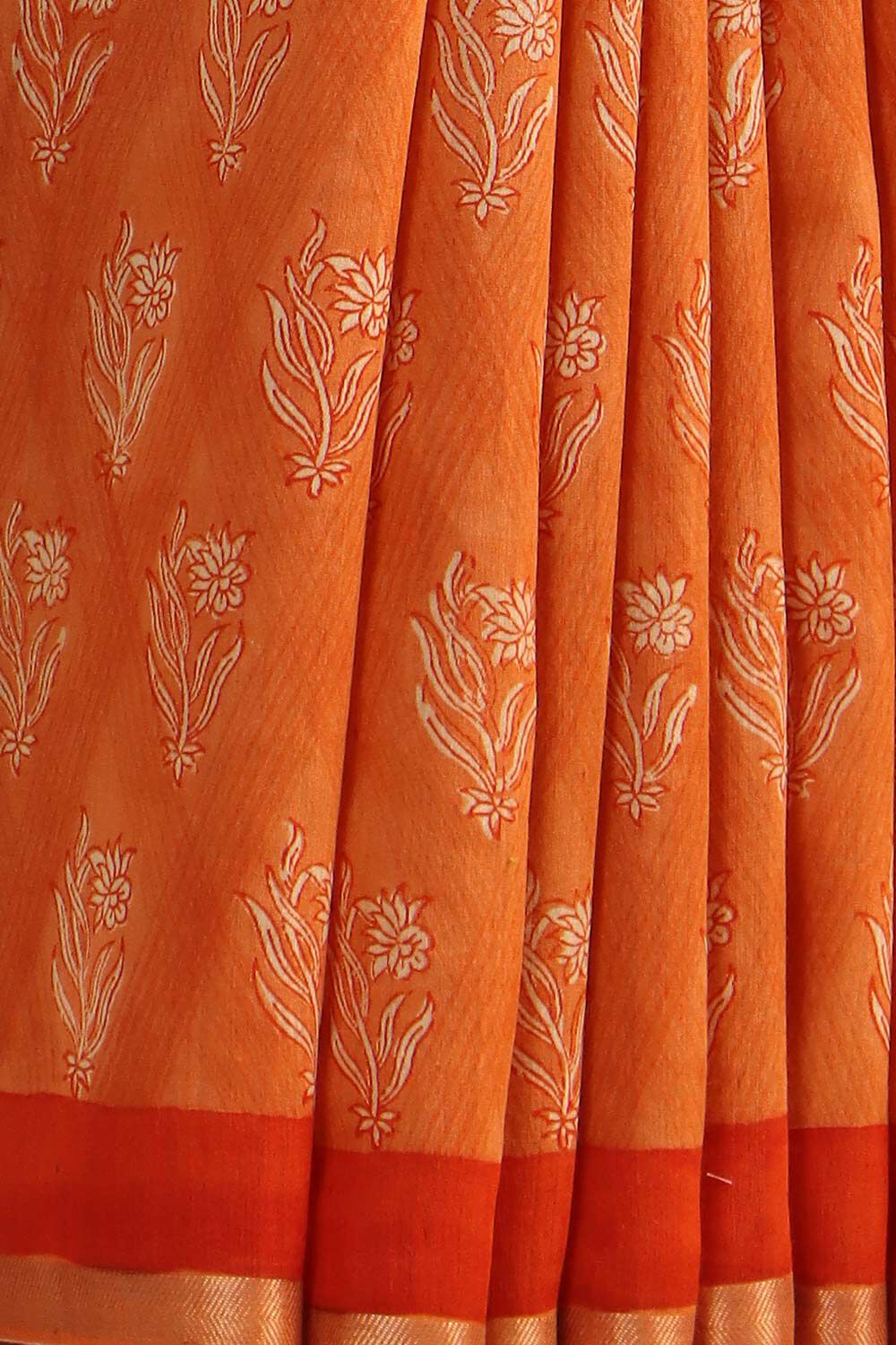 Light Orange Pure Tussar Vanya Printed Saree image number null