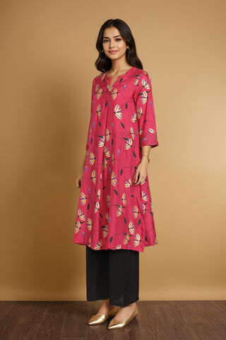 Pink Viscose Embroidered Kurta thumbnail image number null