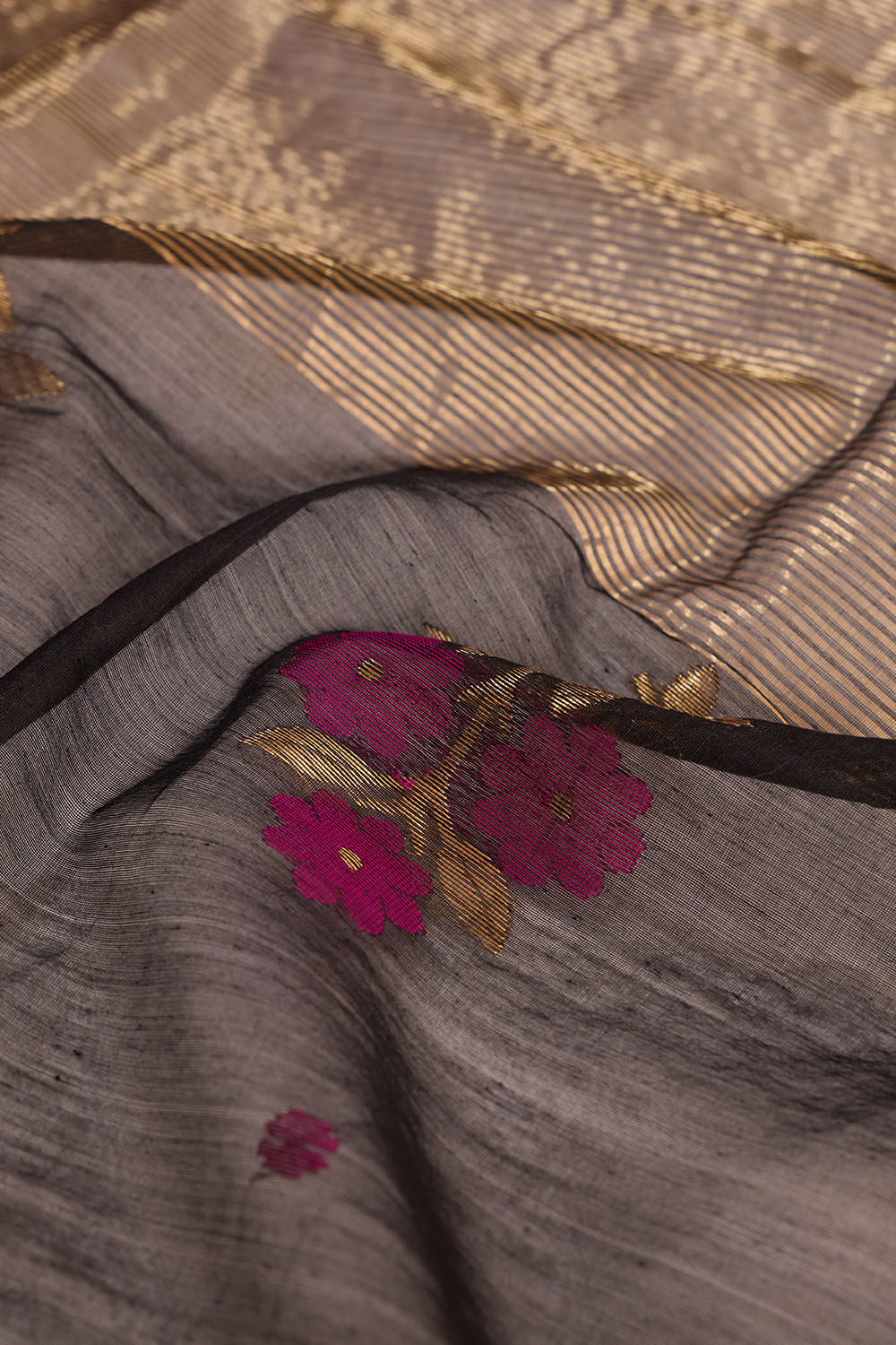 Black Woven Pure Silk Cotton Chanderi Saree image number null