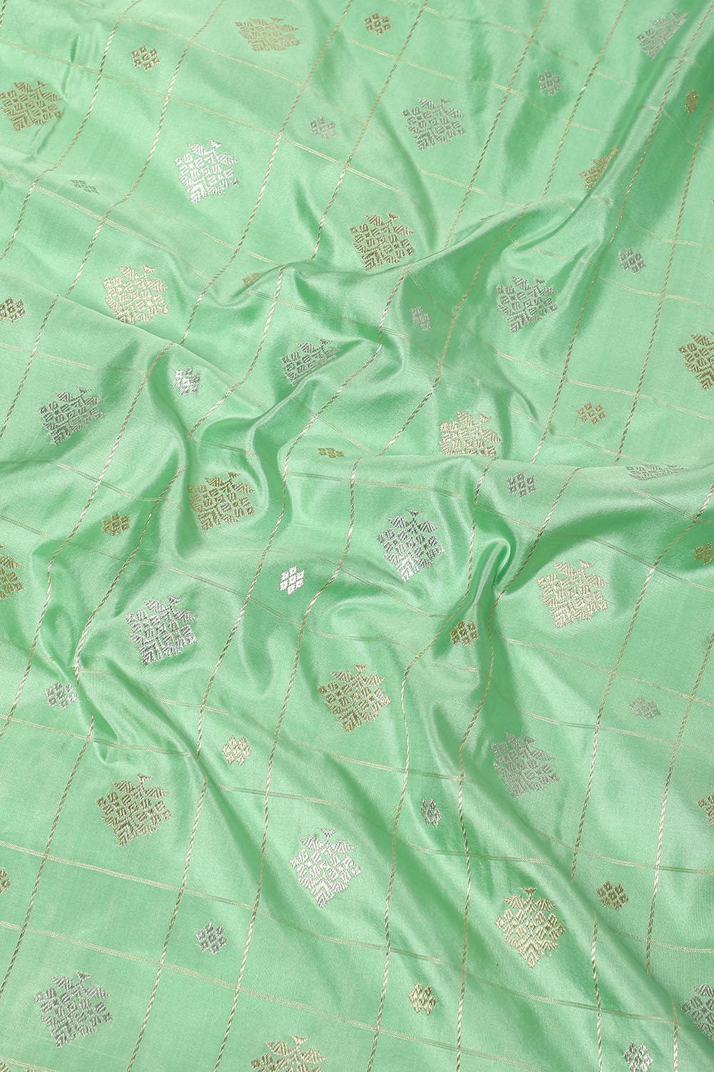 Light Green Pure Silk Banarasi Saree image number null