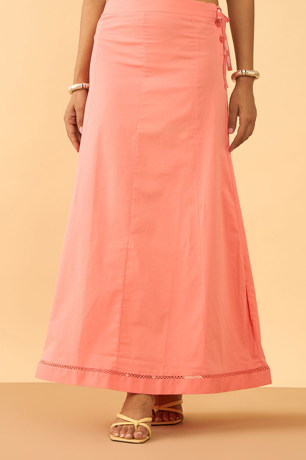 Peach Woven Cotton Lycra Inskirt image number null