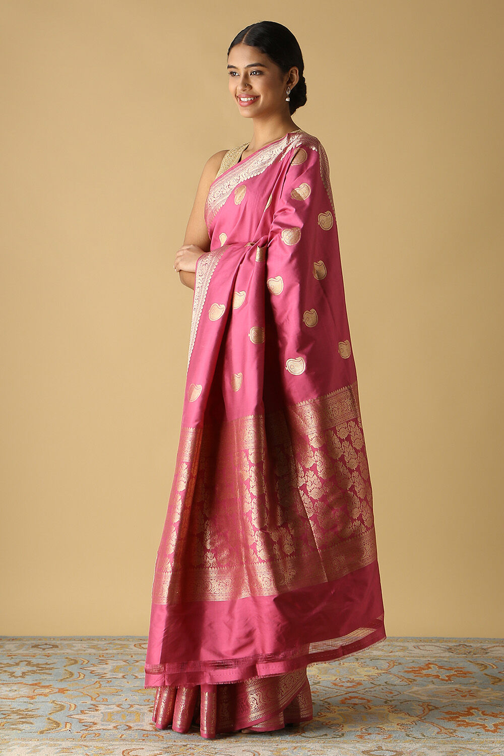 Pink Pure Silk Banarasi Saree image number null