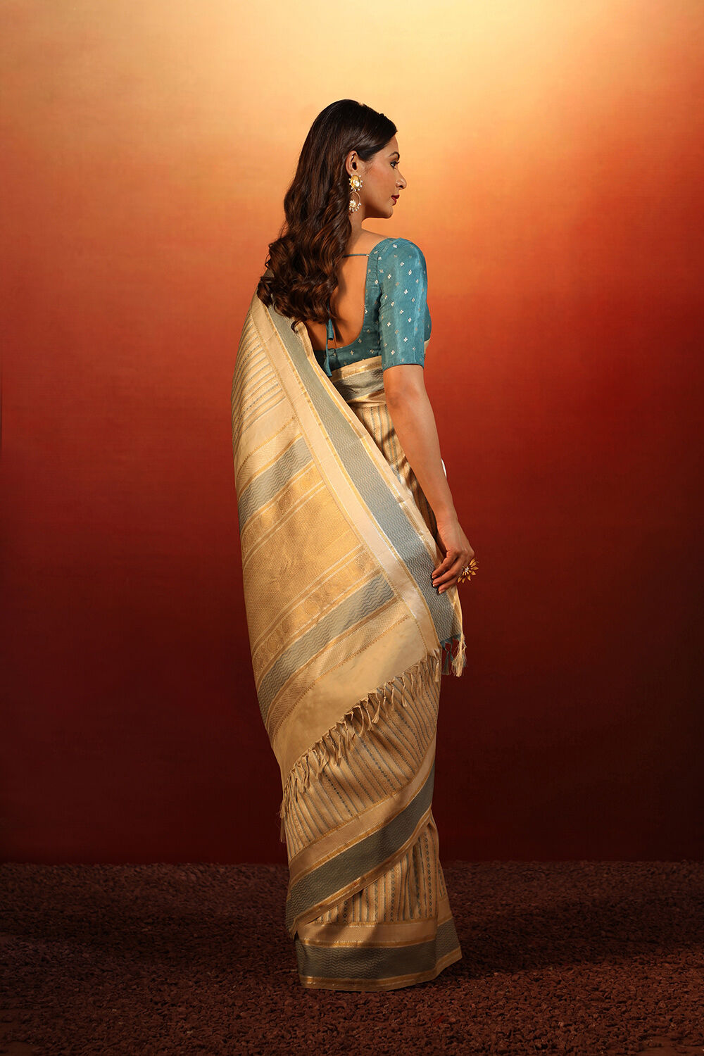 Gold Woven Pure Silk Kanjivaram Saree image number null