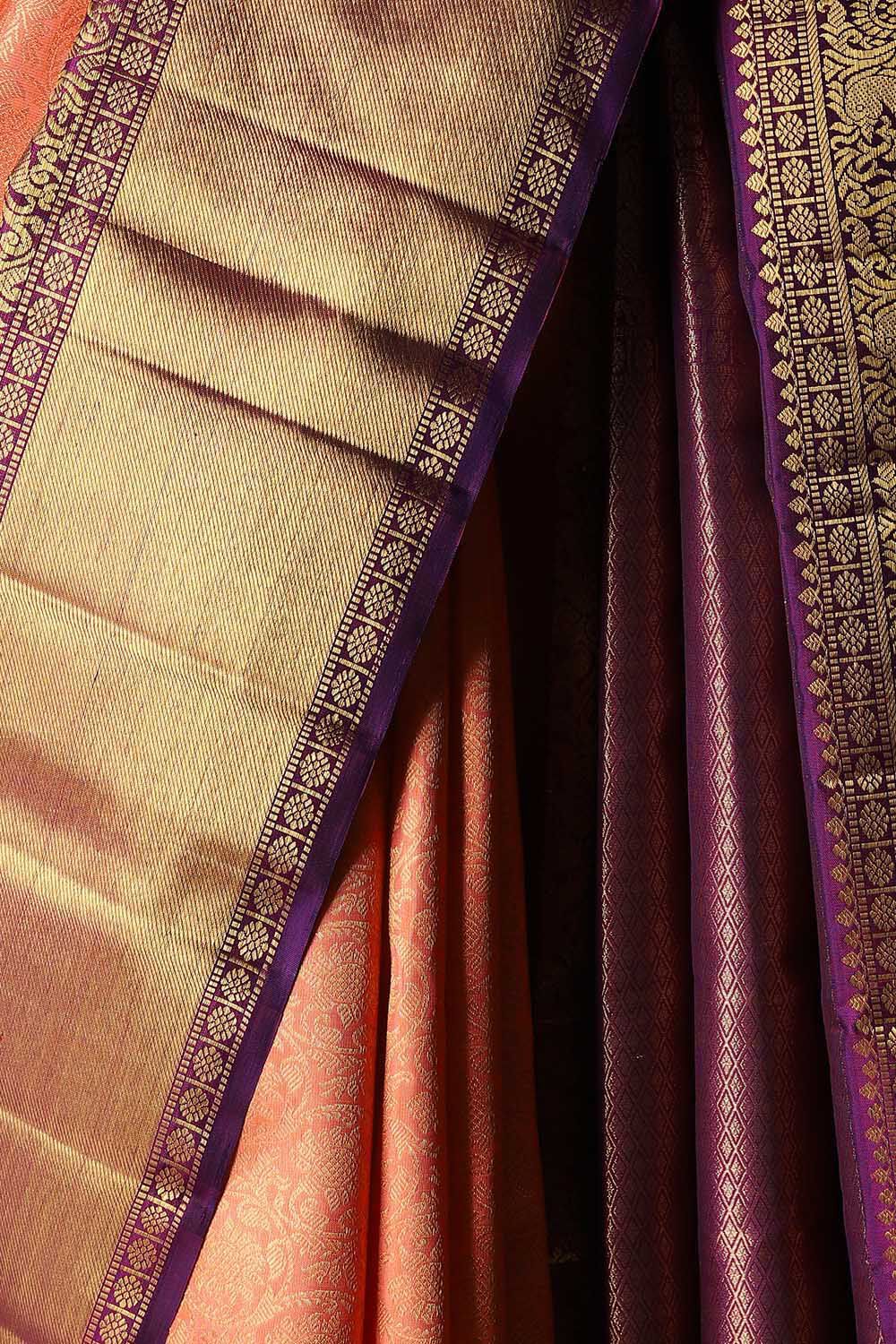 Orange Pure Silk Kanjivaram Saree image number null