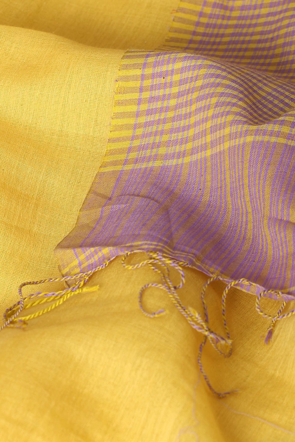 Yellow Pure Silk Cotton Jamdani Saree image number null