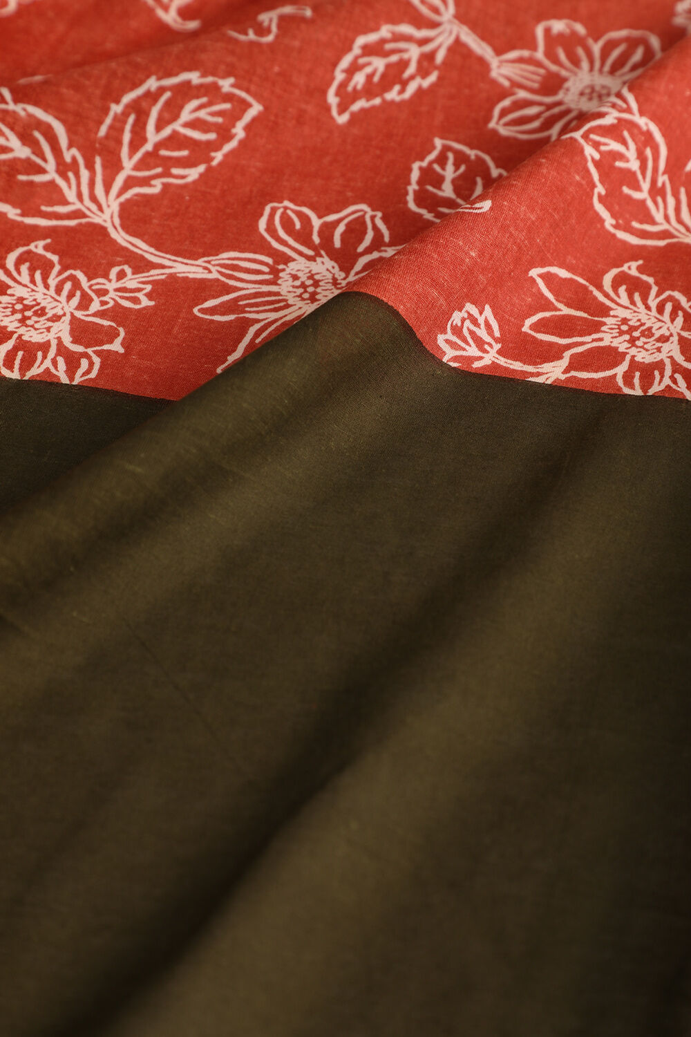 Orange Pure Cotton Mulmul Screen Printed Saree image number null