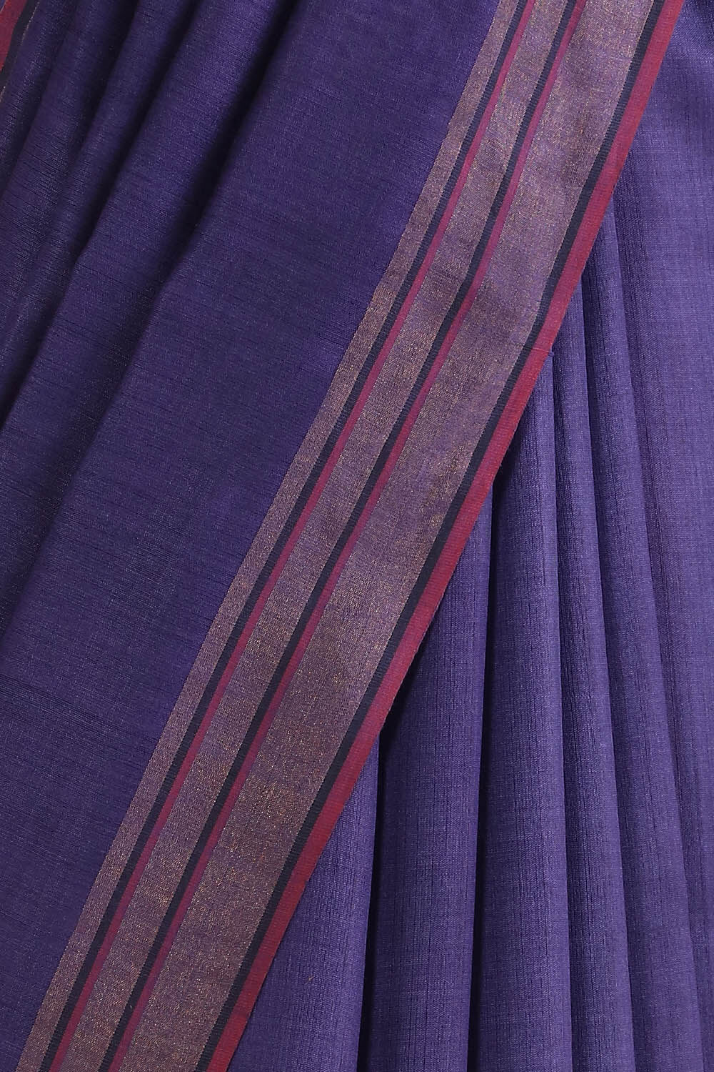 Dark Blue Pure Silk Viscose Bhagalpuri Saree image number null