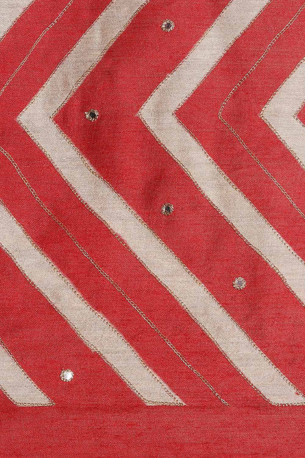 Red Tussar Vanya Embroidered Saree image number null