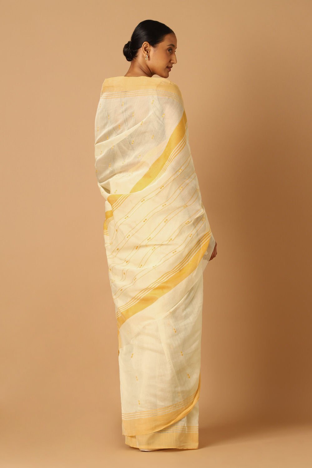 Light Yellow Pure Silk Cotton Chanderi saree image number null