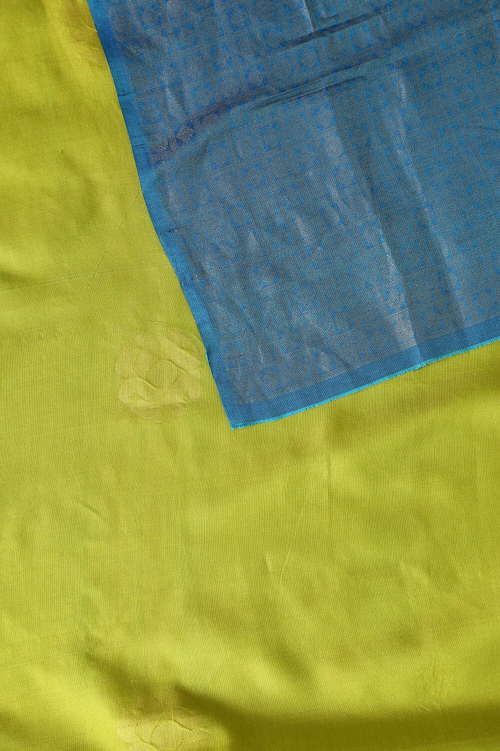 Light Green Pure Silk Tencel South Saree image number null