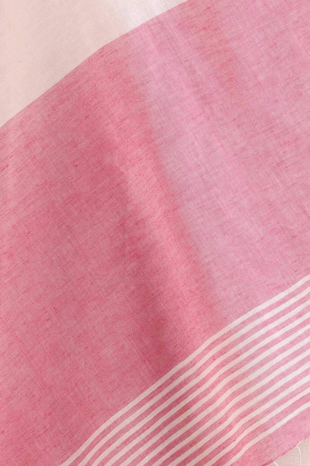 Off Pure White Cotton Bengal Saree image number null