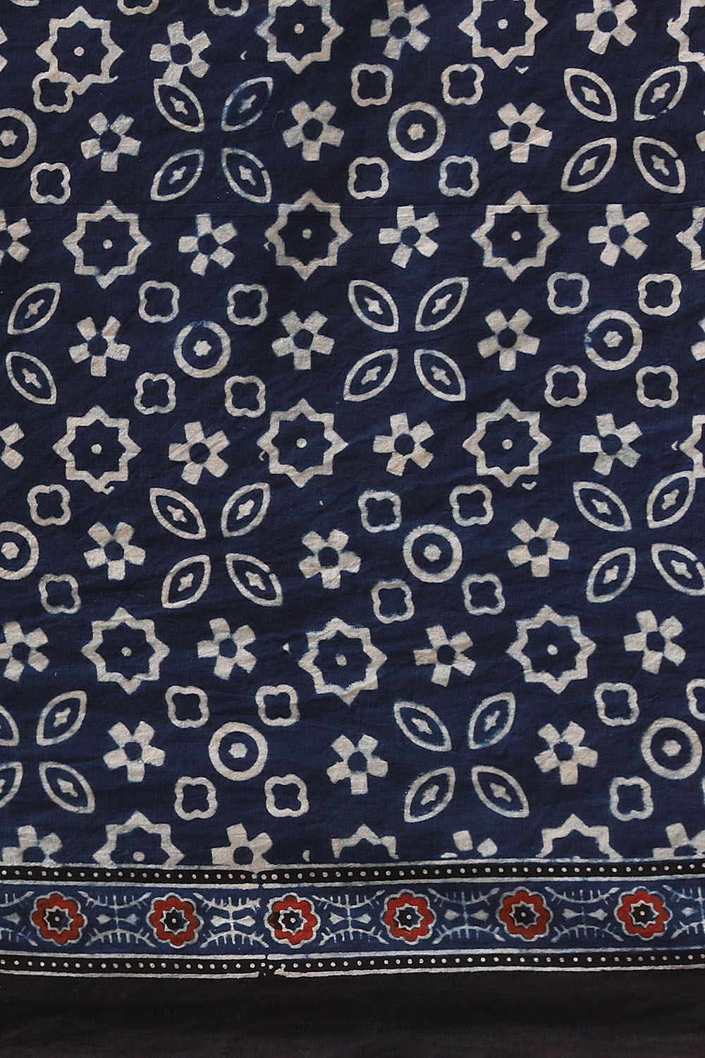 Blue Pure Cotton Ajrakh Printed Saree image number null