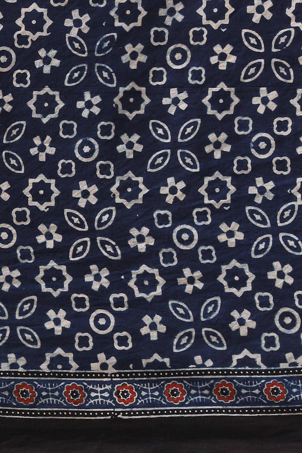 Blue Pure Cotton Ajrakh Printed Saree image number null
