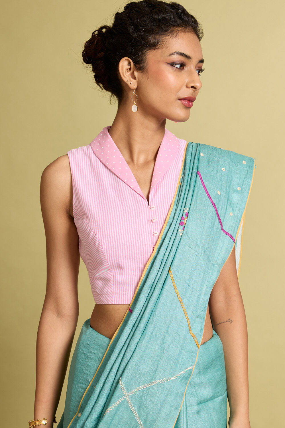 Pink Woven Pure Cotton Blouse image number null
