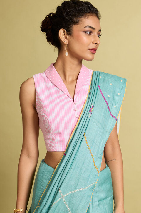 Pink Woven Pure Cotton Blouse