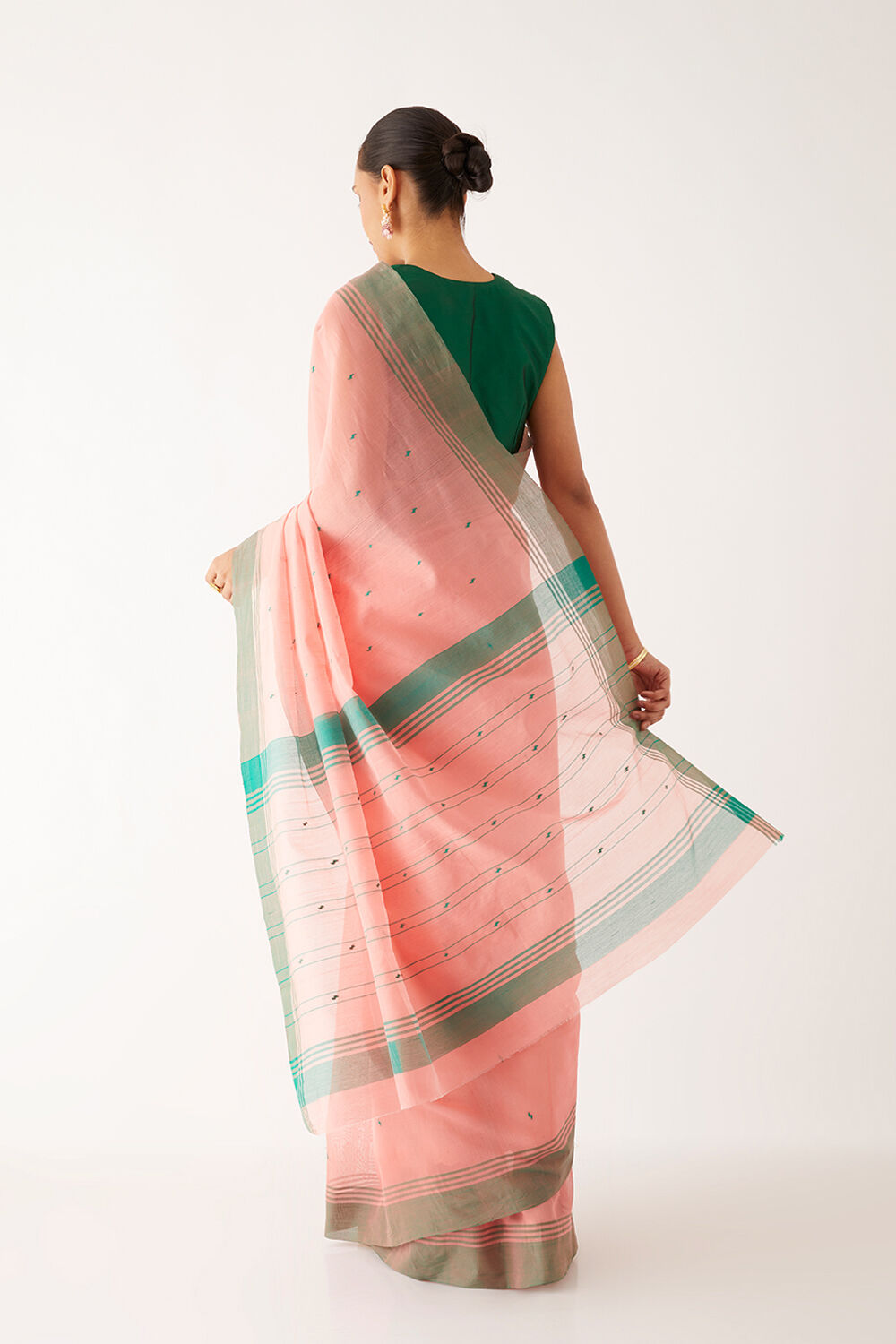 Light Pink Pure Silk Cotton Chanderi Saree image number null