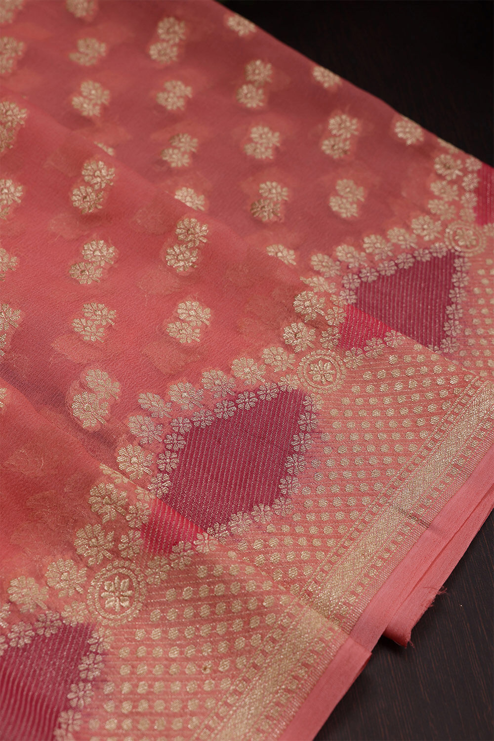 Light Pink Banaras Georgette Saree image number null