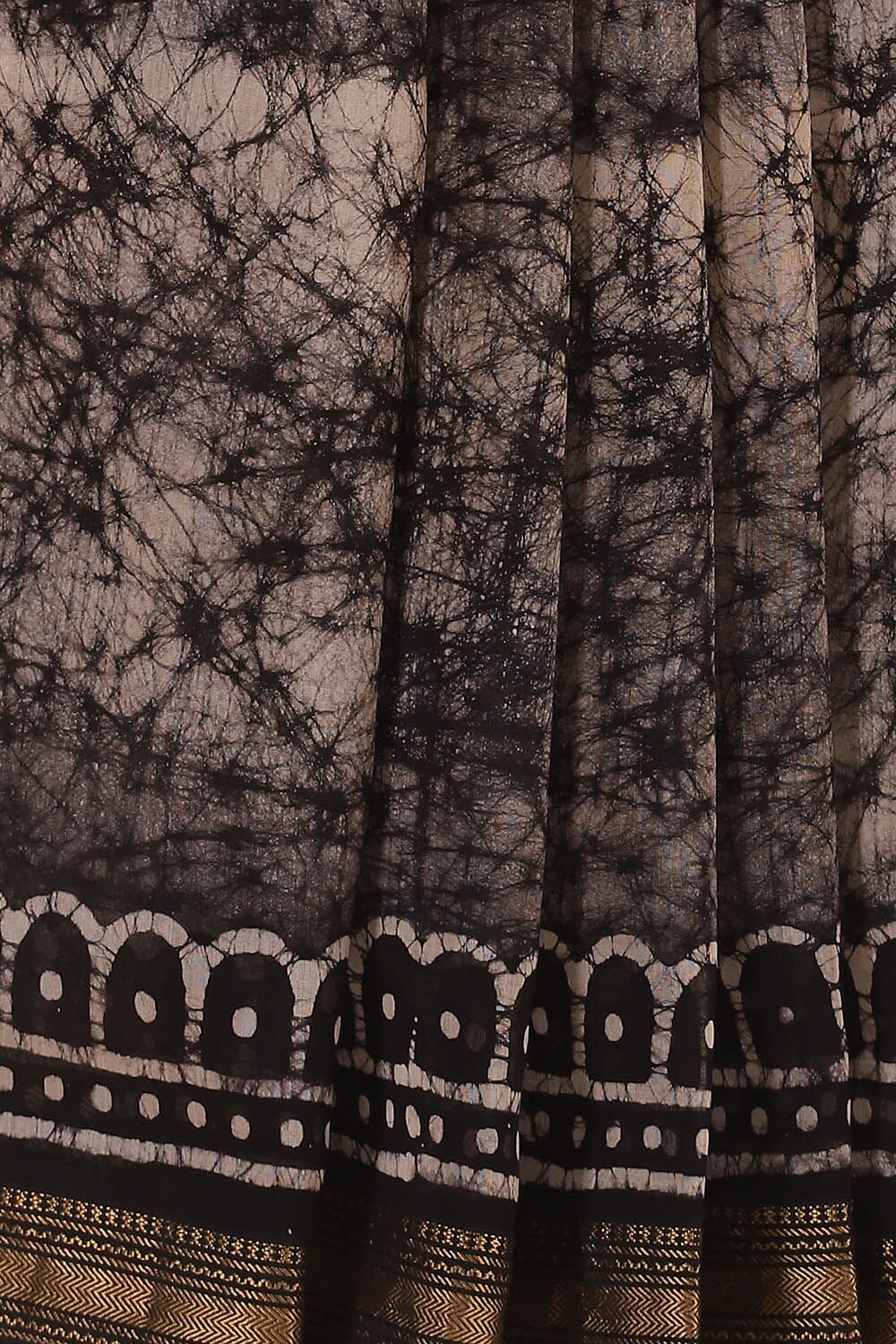 Black Pure Silk Cotton Batik Saree image number null