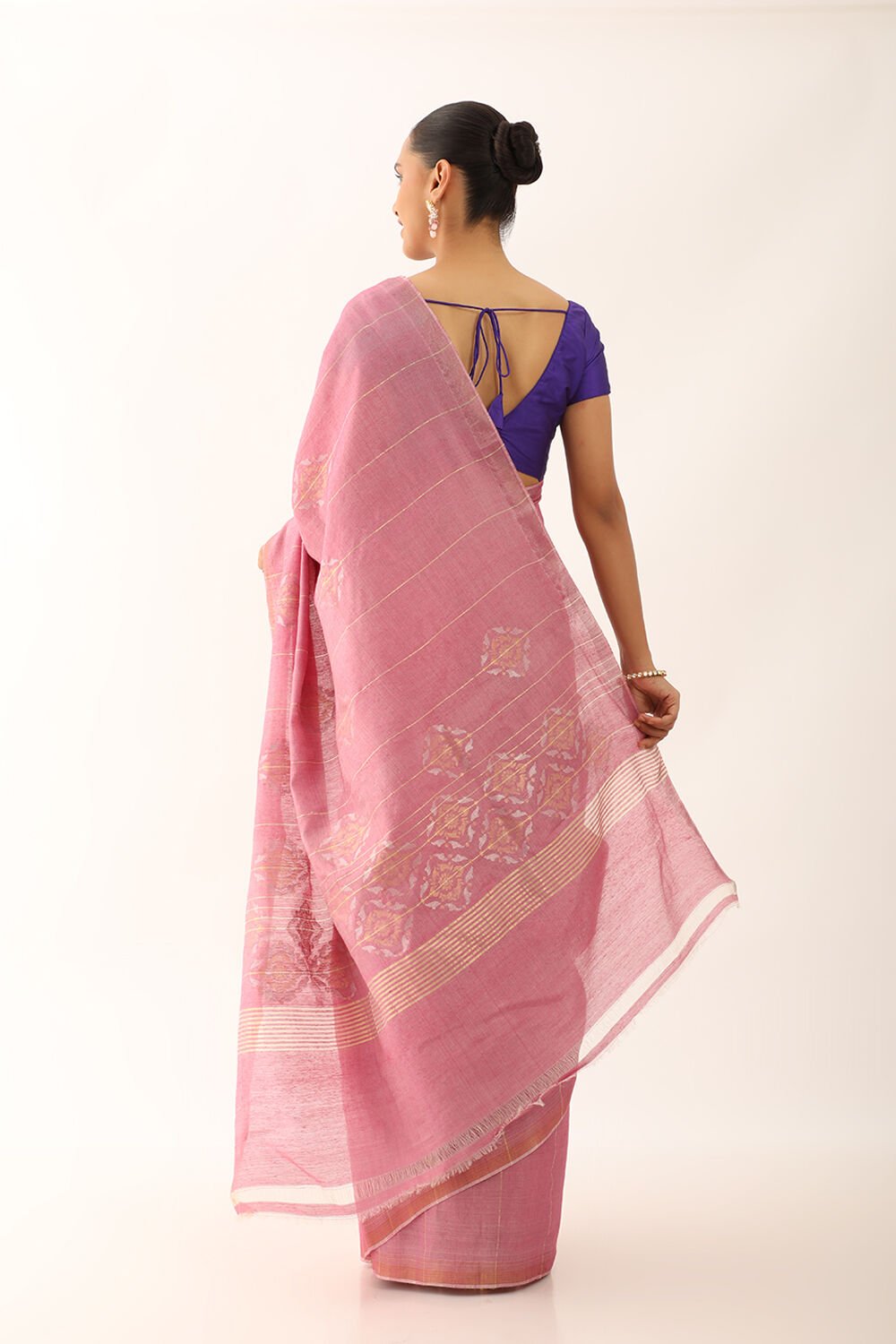 Light Pink Chattisgarh Pure Tussar Silk Woven Saree image number null