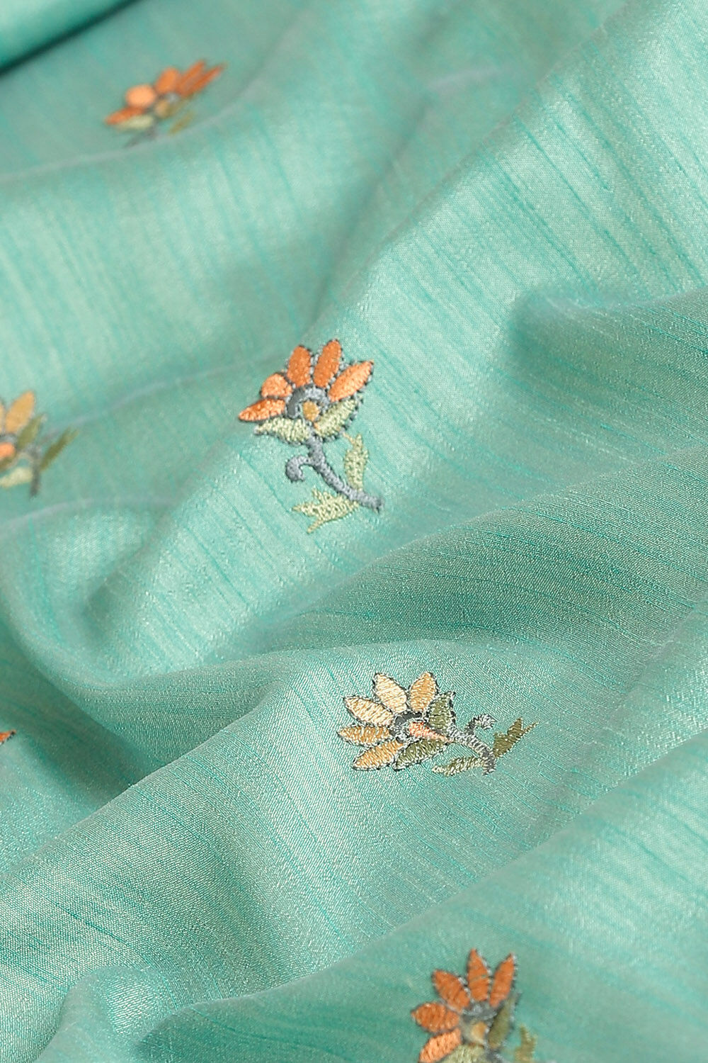 Light Pure Green Embroidered Saree image number null