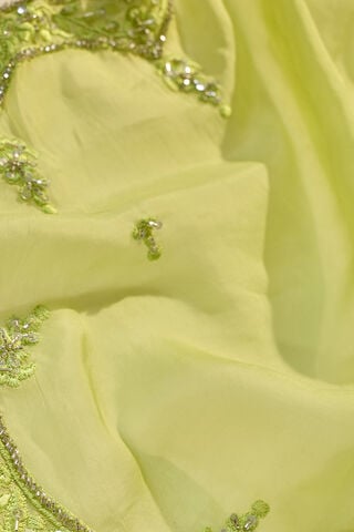Light Green Viscose Organza Embroidered Saree thumbnail image number null