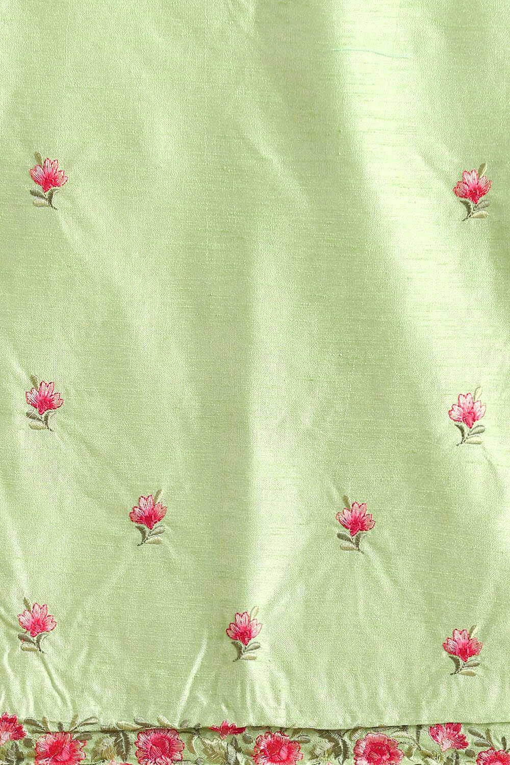 Light Pure Green Embroidered Saree image number null