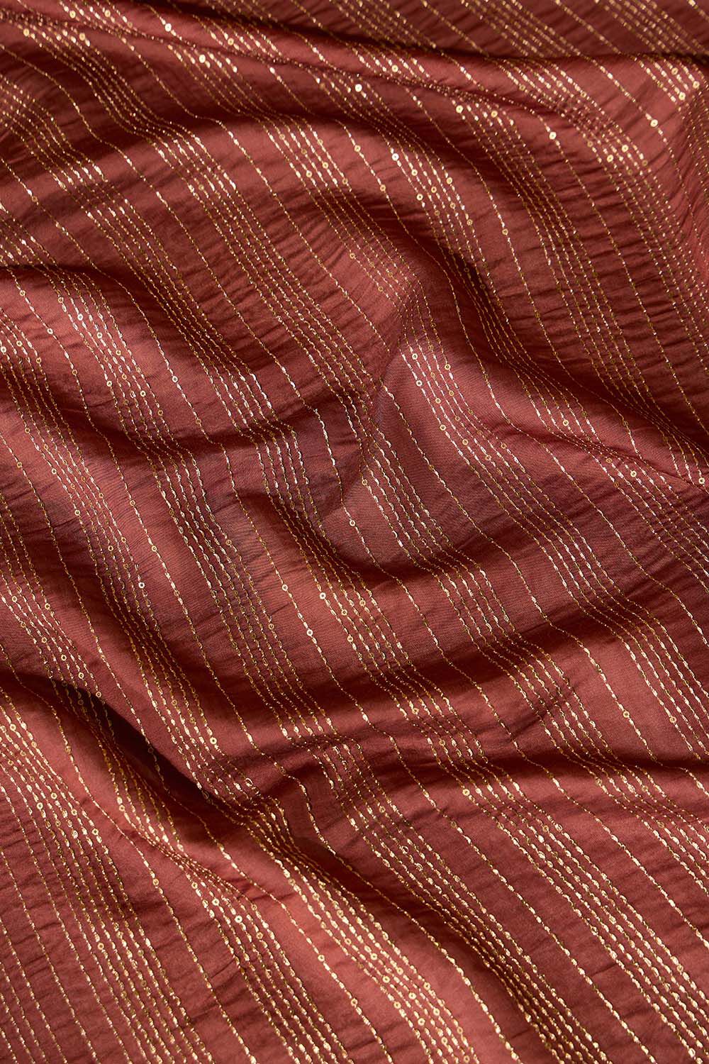 Brown Silk Modal Embroidered Saree image number null