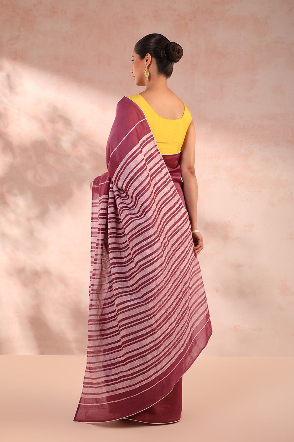 Violet Bengal Pure Silk Cotton Printed Embroidery Saree image number null