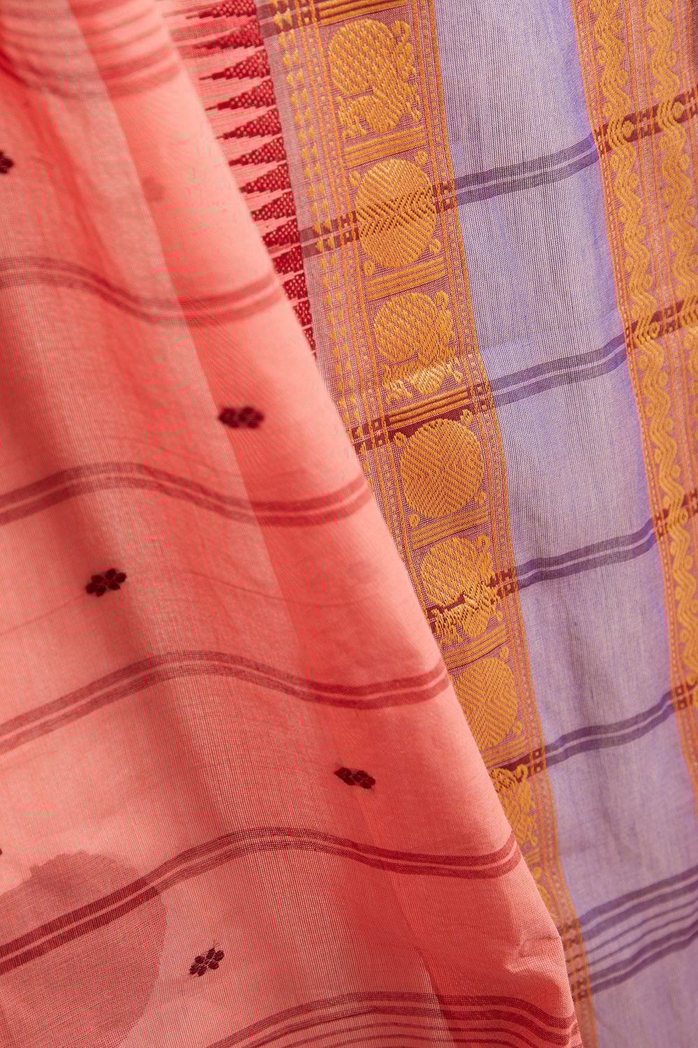 Pink Woven Pure South Cotton Saree image number null