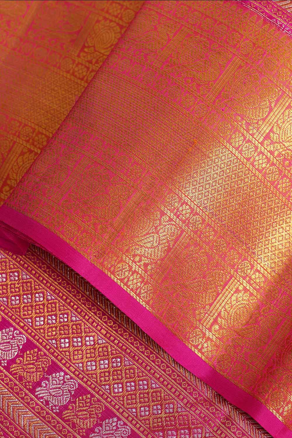 Pink Pure Silk Woven Kanjivaram Saree image number null