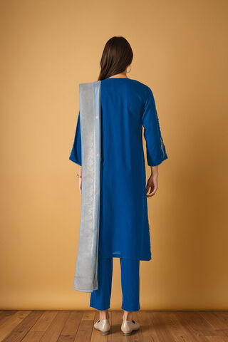 Blue Pure Viscose Embroidered Kurta Set thumbnail image number null