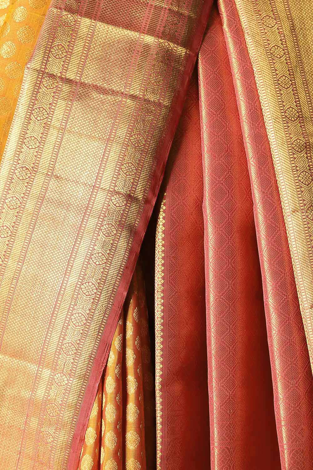 Orange Pure Silk Kanjivaram Saree image number null