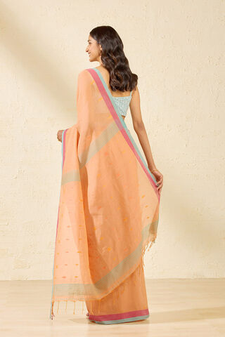 Orange Bengal Pure Cotton Jamdani Saree thumbnail image number null