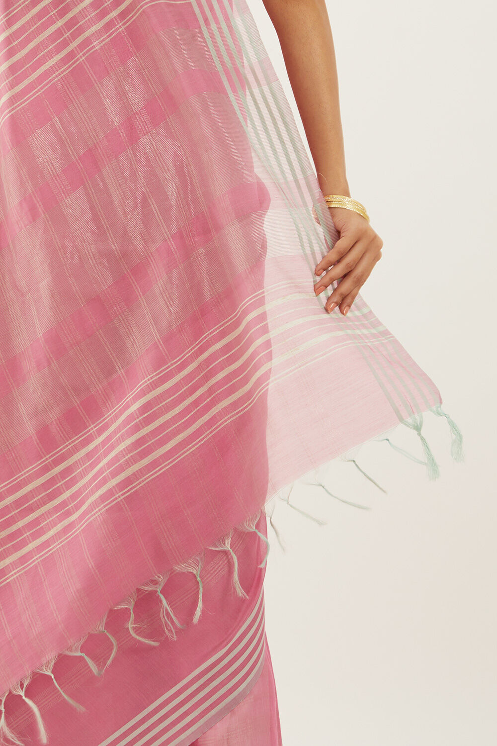 Pink Silk Viscose Woven Bhagalpuri Saree image number null