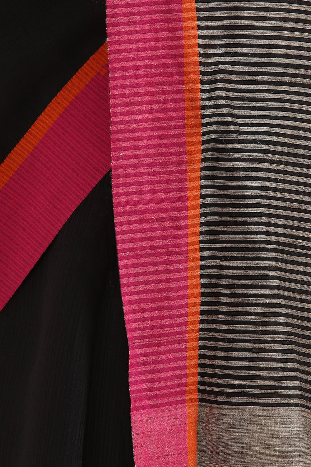 Black Pure Silk Cotton Bengal Saree image number null