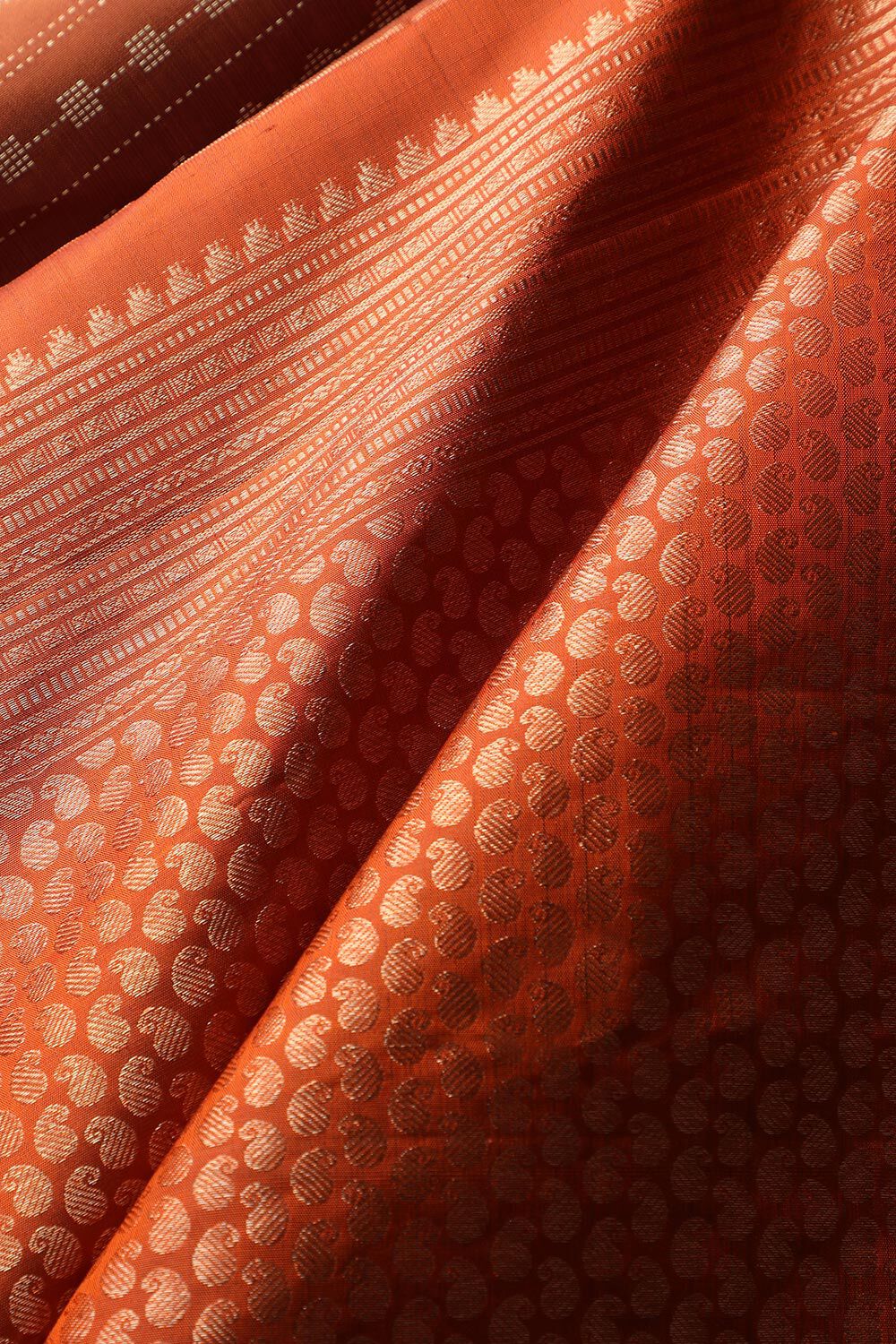 Maroon Woven Pure Silk Kanjivaram Saree image number null
