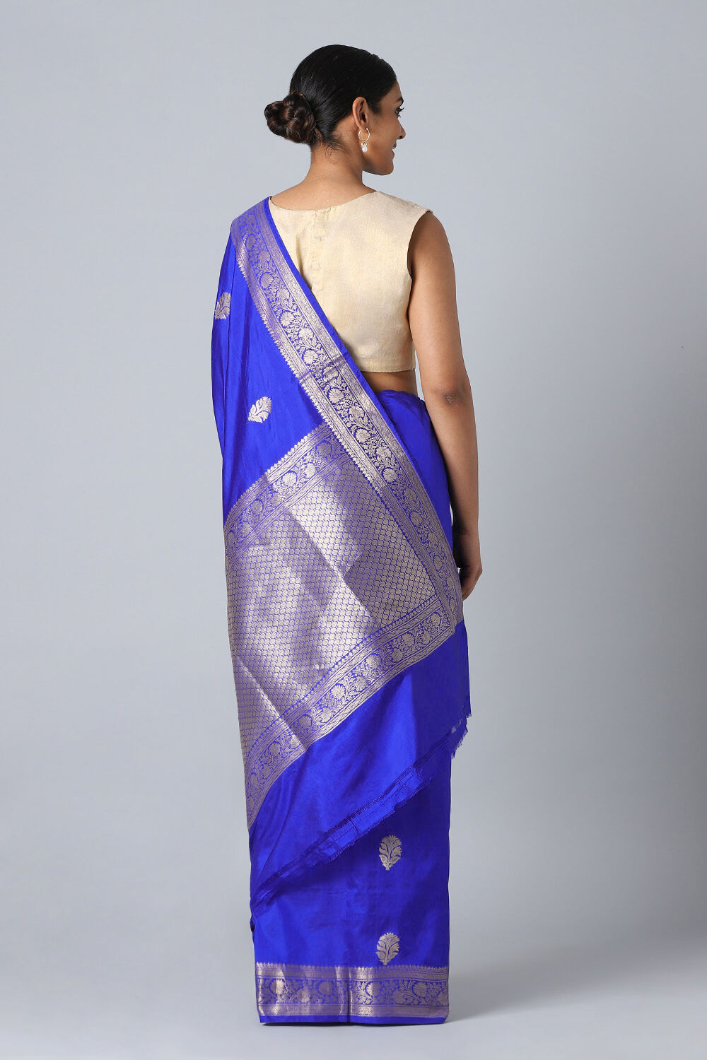 Blue Pure Silk Banarasi Saree image number null