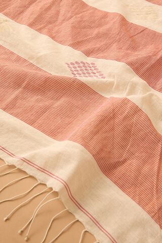 Off White Bengal Pure Cotton Jamdani Saree thumbnail image number null