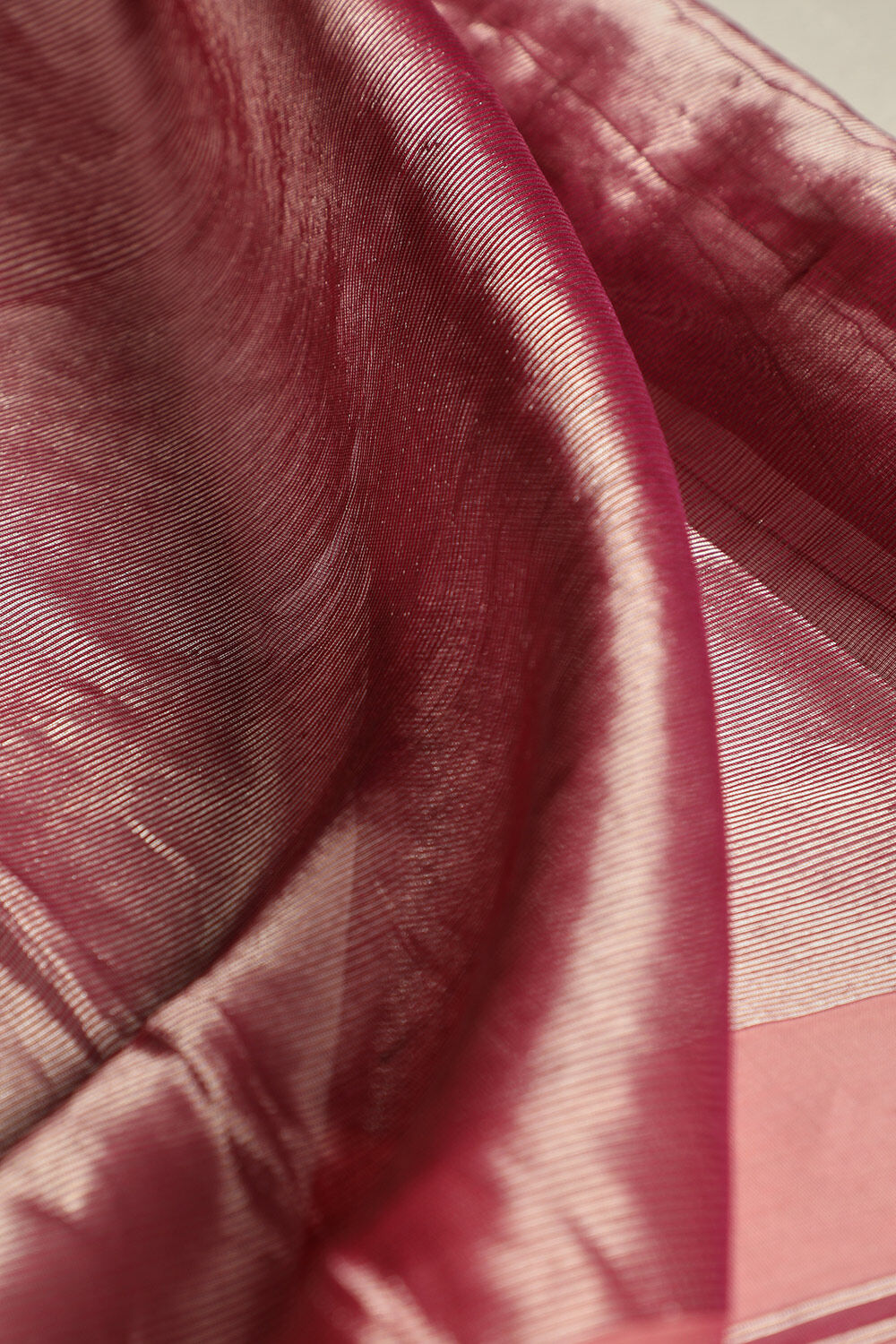 Pink Pure Silk Cotton Woven Maheshwari Saree image number null