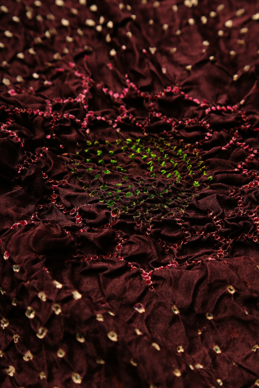 Brown Pure Silk Bandhini Dupatta image number null