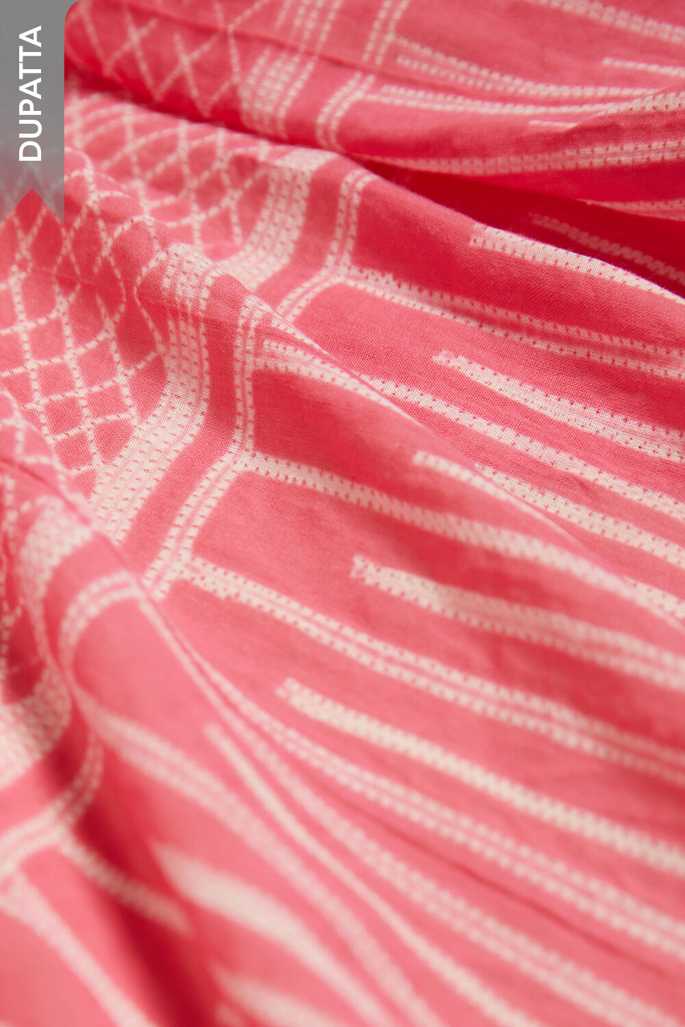 Pink Tie and Dye Shibori Pure Cotton Unstitched Suit Set image number null