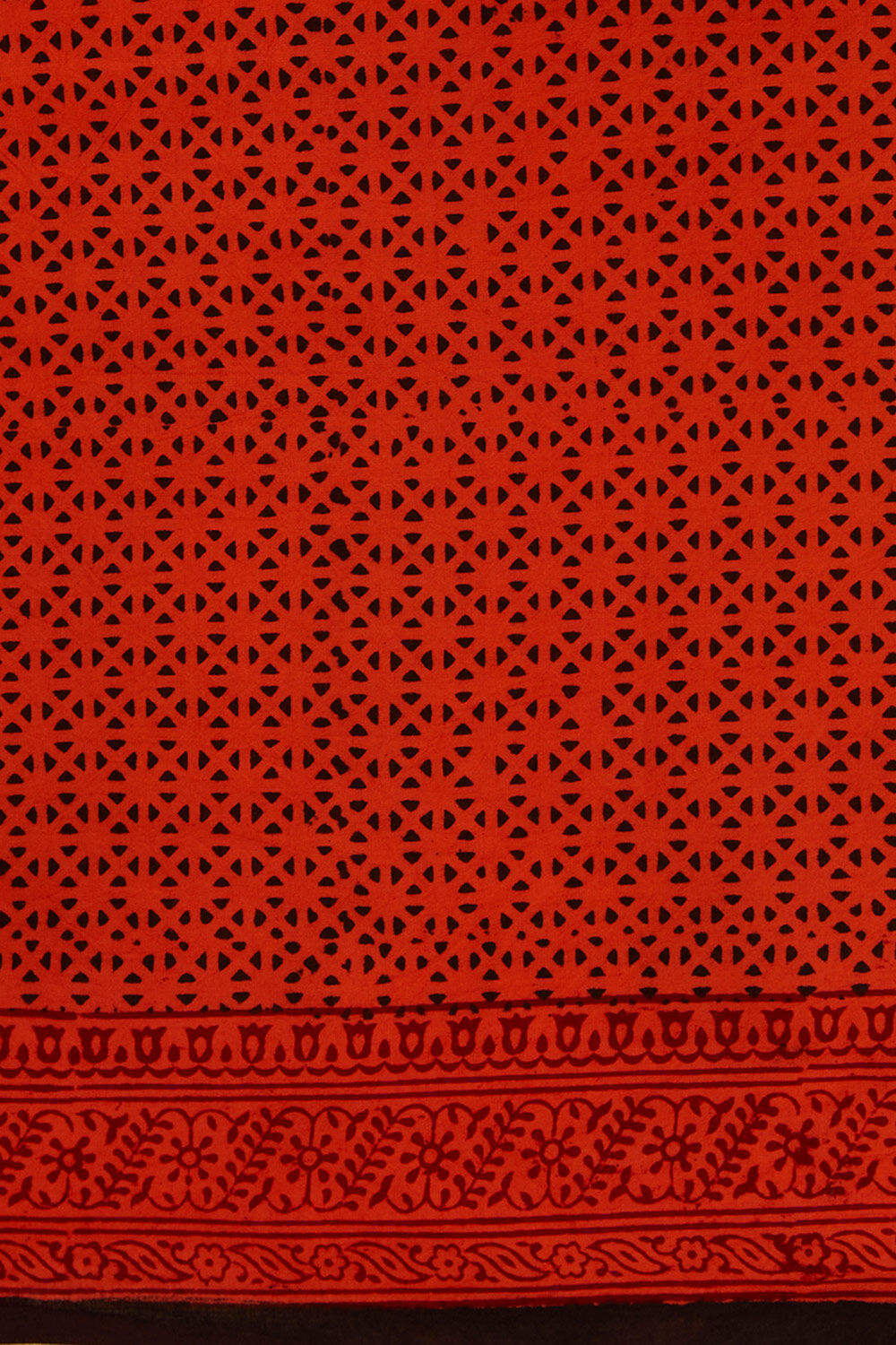 Orange Pure Cotton Bagh Printed Saree image number null