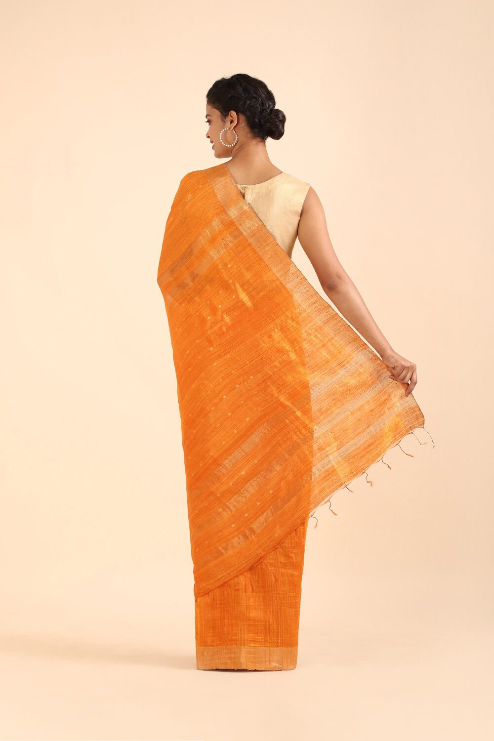 Orange Pure Silk Vanya Bengal Saree image number null