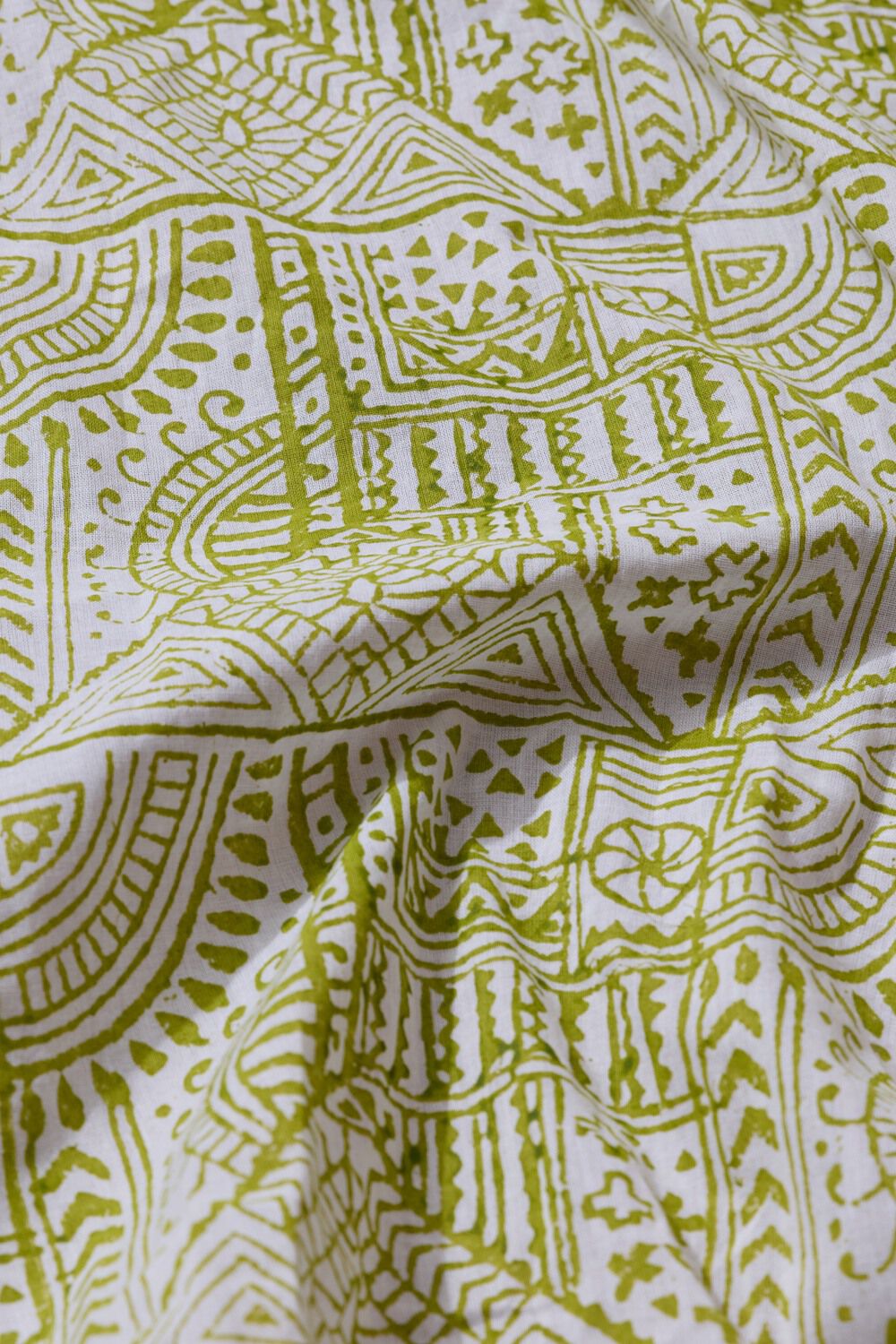 Off White Pure Cotton Mulmul Block Printed Bengal Saree image number null