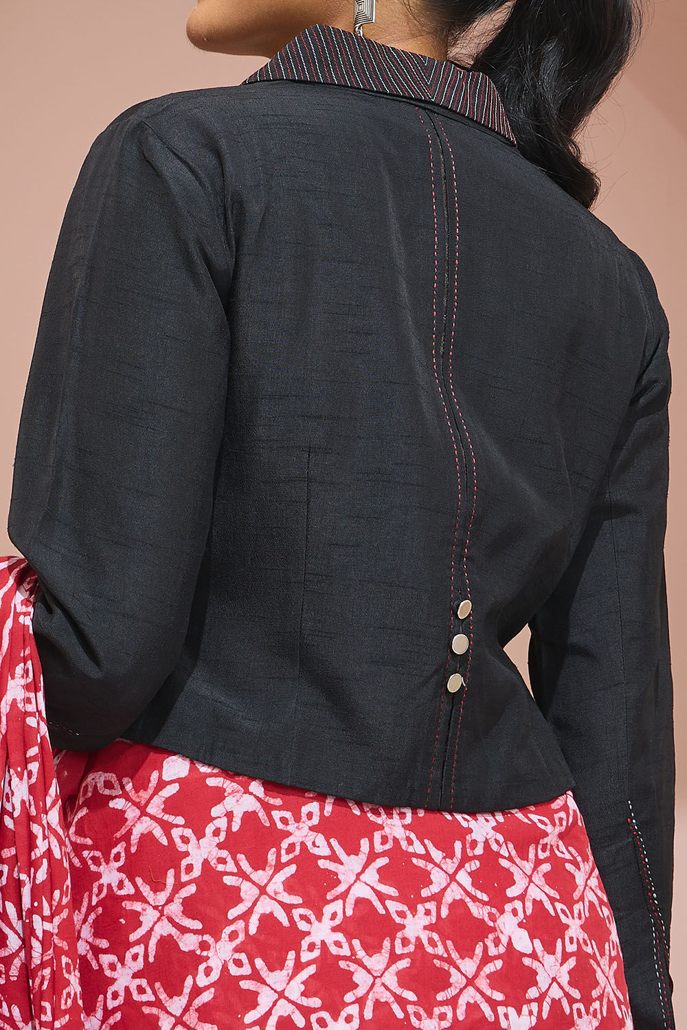 Black Woven Viscose Blouse image number null