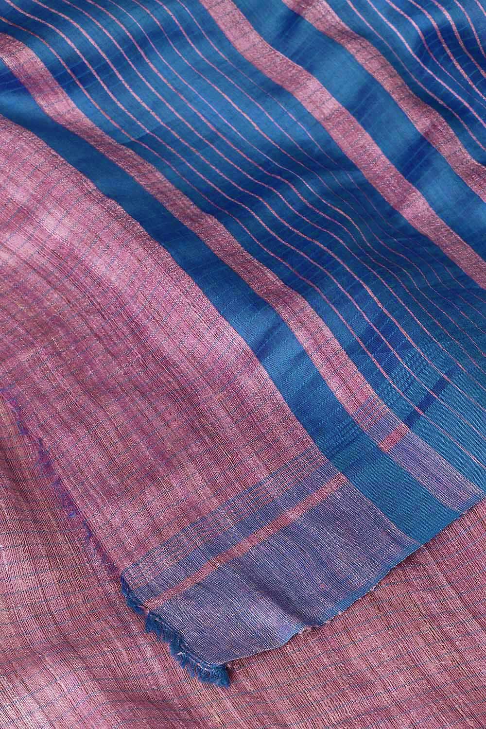 Light Violet Pure Tussar Silk Bhagalpuri Saree image number null